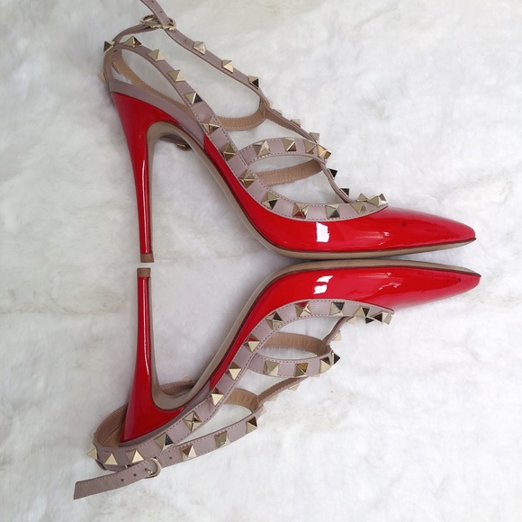 ❤️SOLD❤️Valentino rockstud Slingback pumps red 38 - Picture 4 of 9